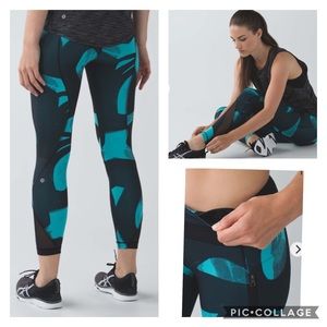 COPY - LULULEMON Blue/Black Peacock Inspire Tight II Crop